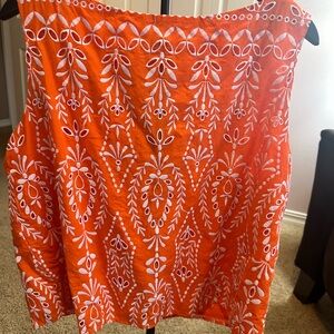 Ann Taylor Orange and White Blouse